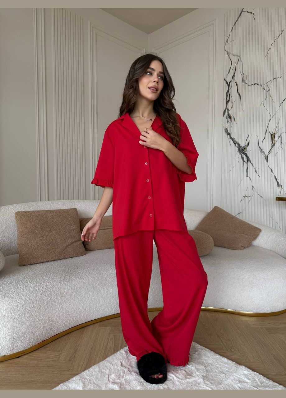 Червона всесезон жіноча піжама червона г1467.2512 No Brand