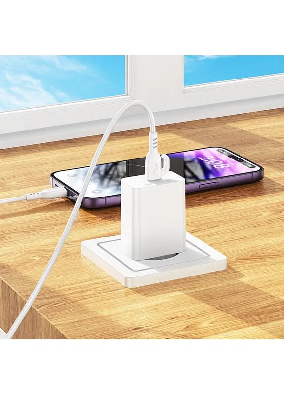 Мережевий зарядний пристрій single port PD20W charger (6941991111402) Borofone BA21A Pro Long journey (374531264)