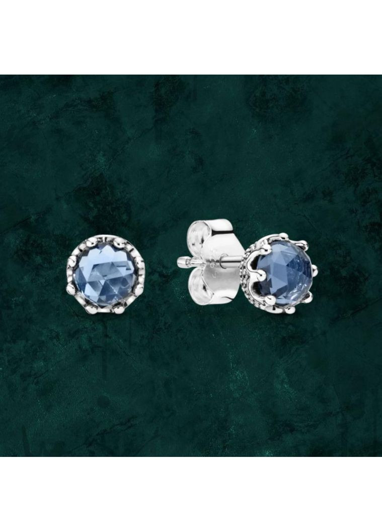 Серебряные сережки с короной Pandora (Пандора) 298311nmb No Brand (363028370)