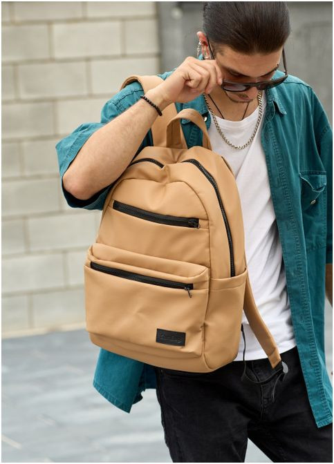 Чоловічий рюкзак з відділенням під ноутбук Бежевий (4180281346) Sambag (360965608)