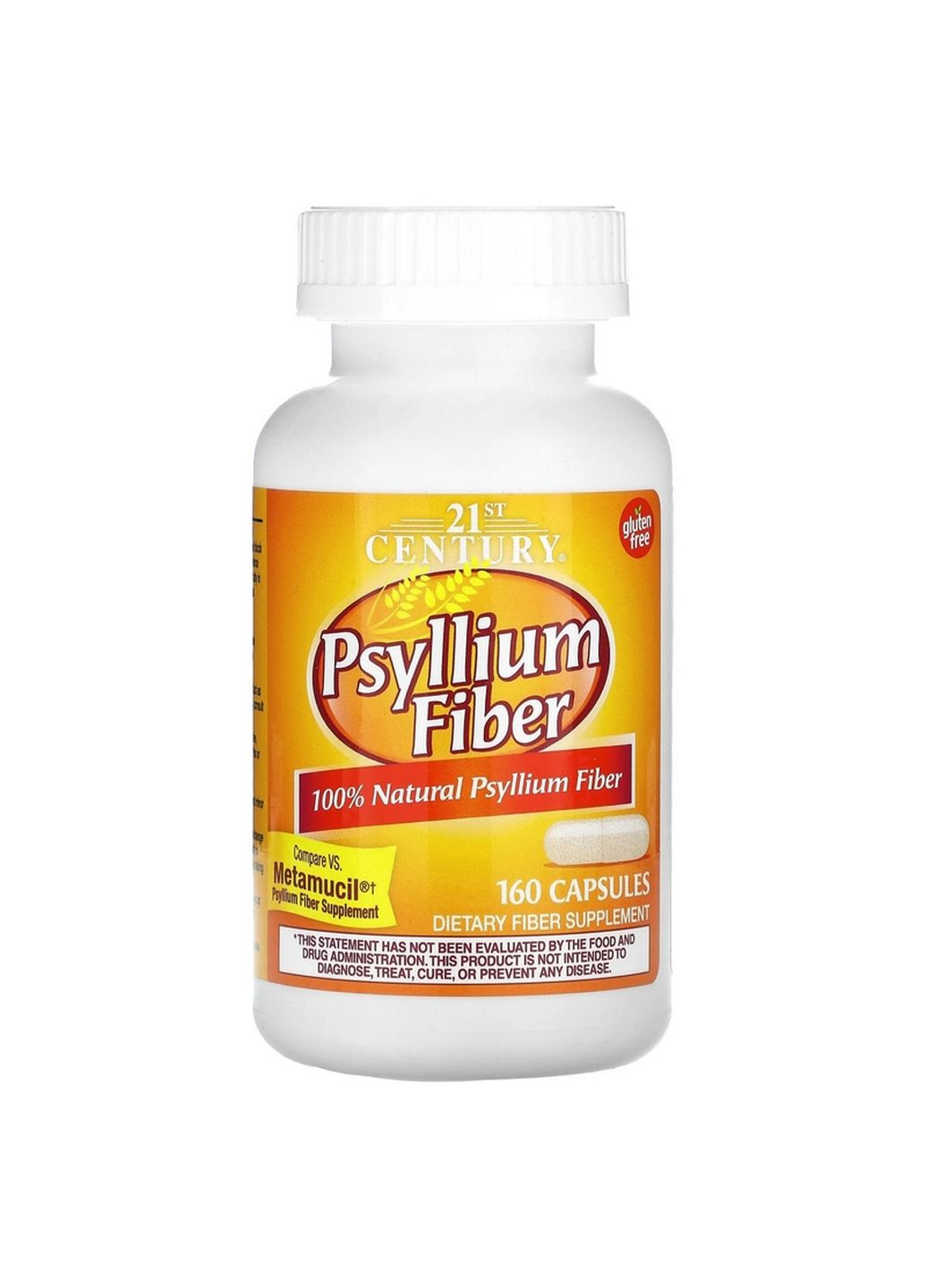 Натуральная добавка Psyllium Fiber, 160 капсул 21st Century (315874671)
