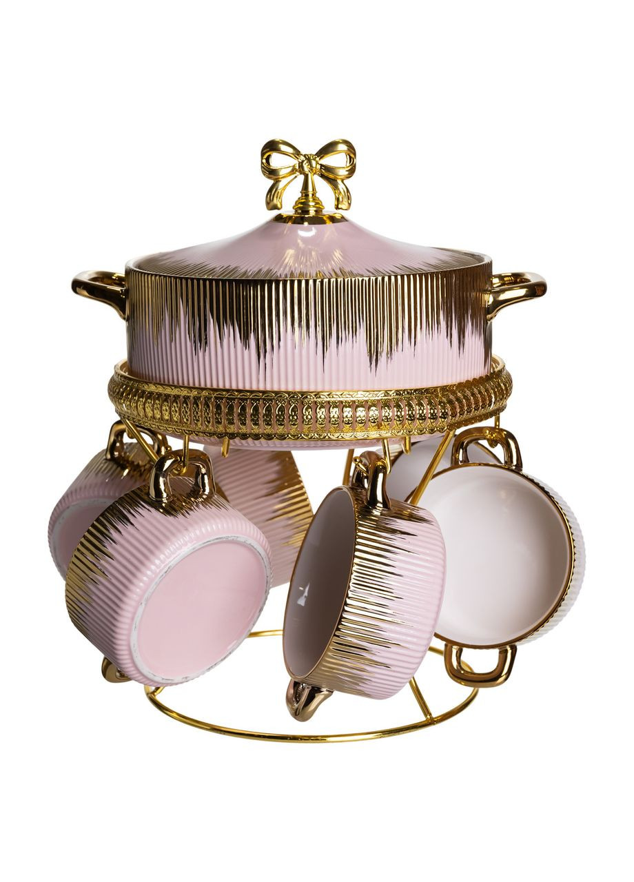 Суповой сервиз на 6 персон супница 2 (л) на подставке с бульонницами 400 (мл) тарелки для супа с золотом FM-A23-5 Yiwu (372608774)