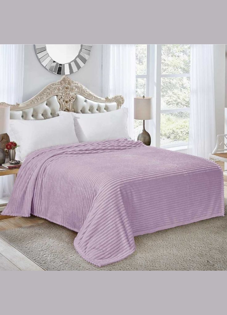 Плед-покривало шарпей рожевий у смужку 180х200 см Colorful Home (282843058)