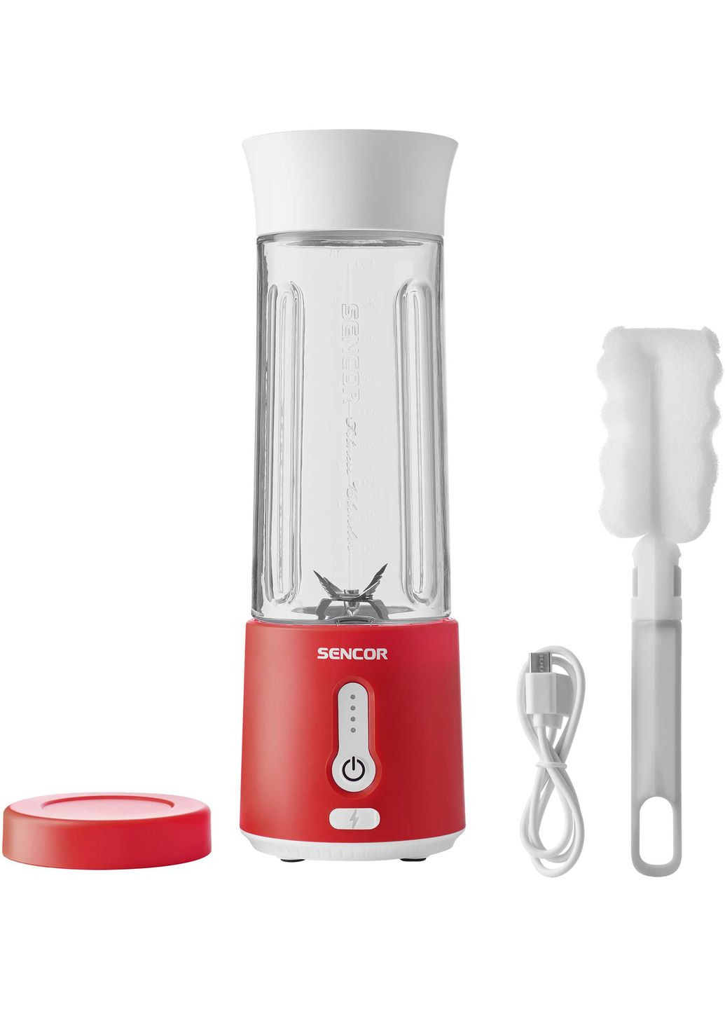 Блендер портативный для полосы 150Вт, чаша 500мл, USB-C, бело-красный Sencor (314776065)