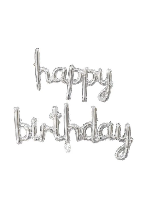 Набор надувных шариков Happy Birthday 14358 2 серебристые предметы No Brand (351594604)