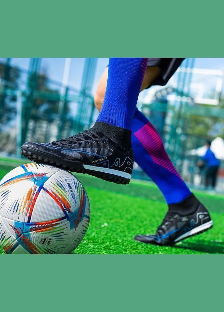 Черные футбольные сороконожки No Brand без шнурков