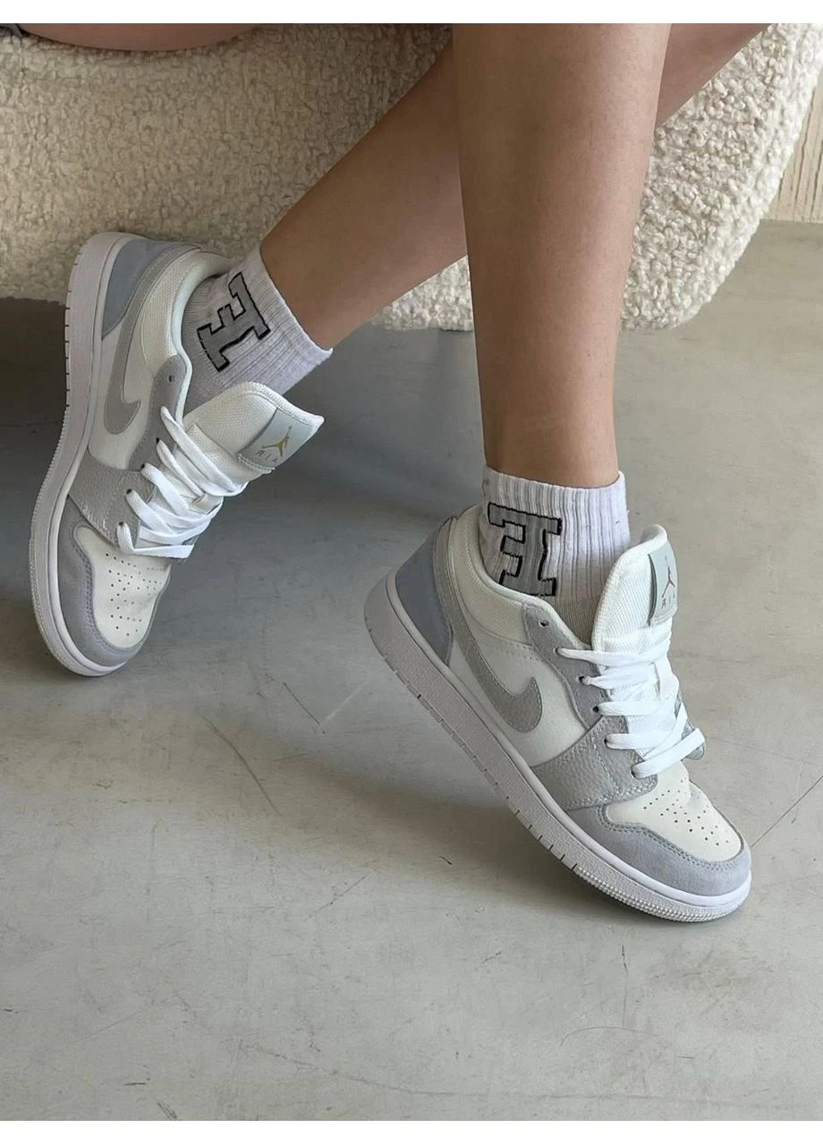 Сірі кросівки чоловічі nike air jordan retro 1 low grey blue найк аір джордан сірі демісезон No Brand
