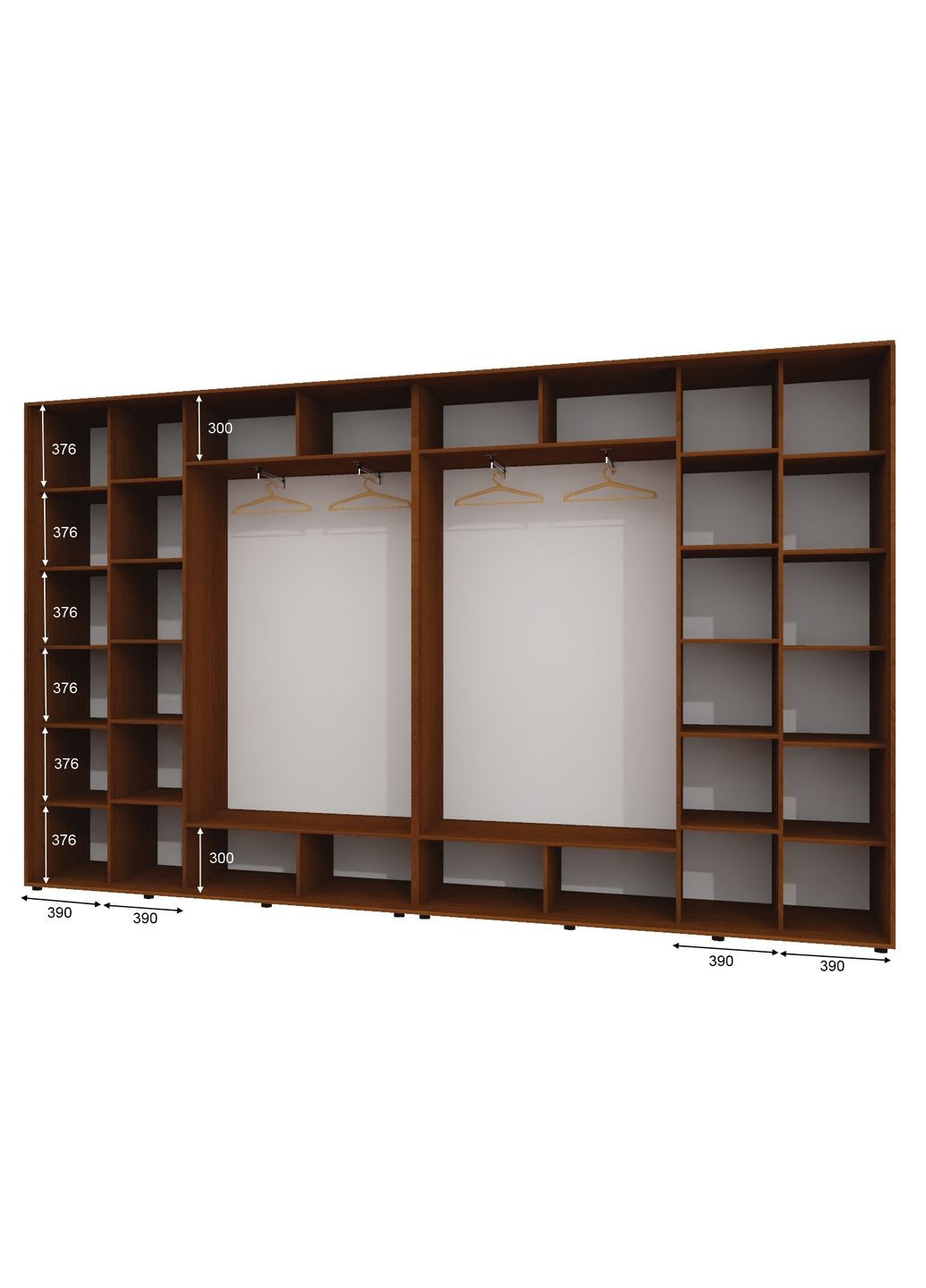 Шкаф-купе четырехдверный 380*45*240 Орех лесной 2 ДСП/2 Зеркала с пескоструйным рисунком Алекса (360439211)