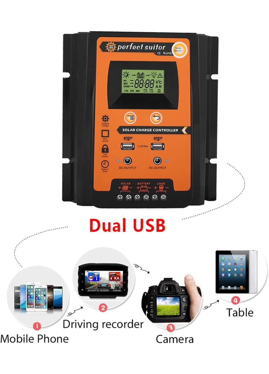 Сонячний контролер заряду 50A для автомобілів і вантажівок (СТОК) No Brand (300657479)