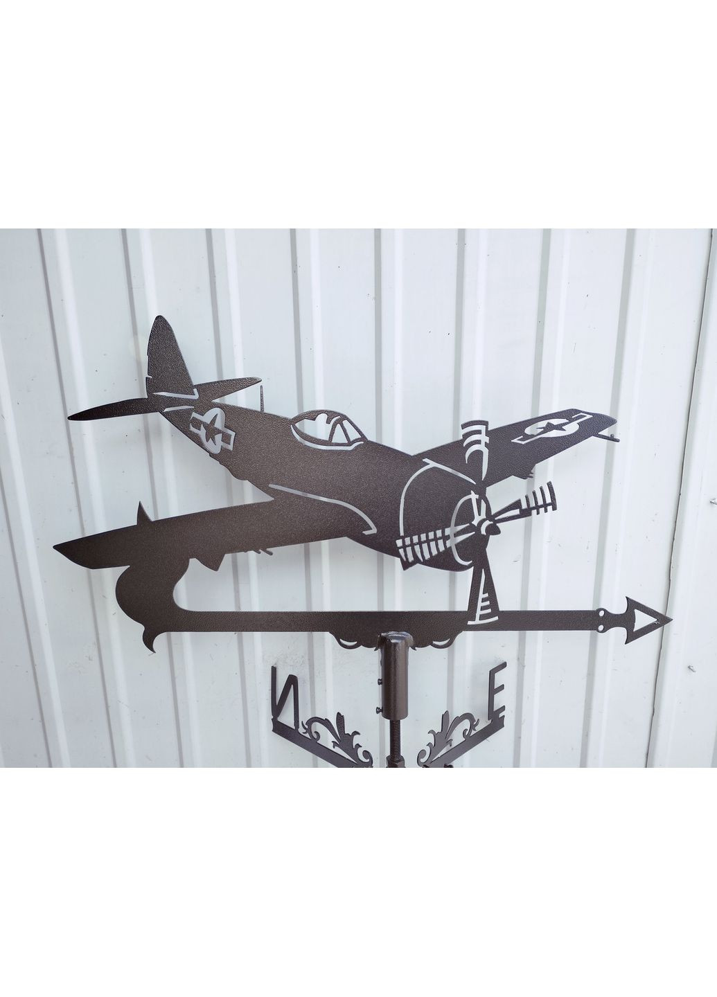 Флюгер на будинок Військовий Літак з металу 2 мм, флюгер на дах No Brand (368896385)