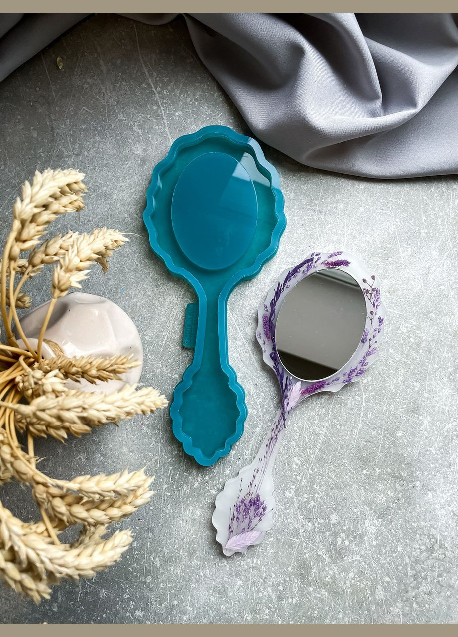 Молд Зеркало большое с ручкой мм силиконовая форма для эпоксидной смолы No Brand (370566804)