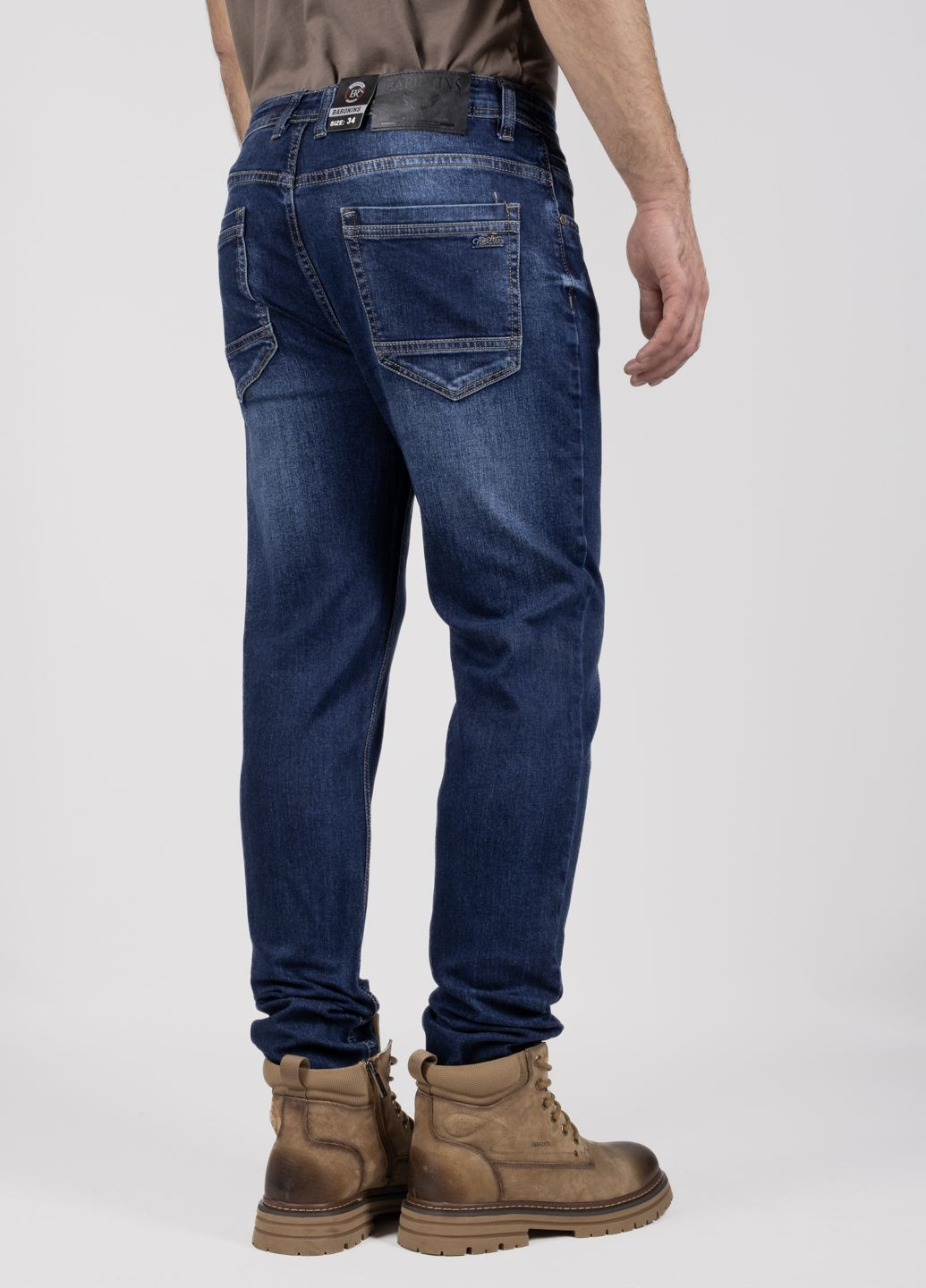 Синие демисезонные мом фит джинсы мужские 344771 Power