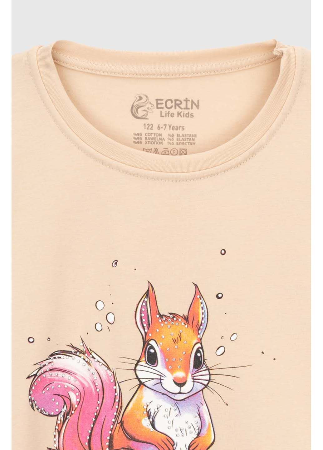 Бежева демісезонна футболка Ecrin