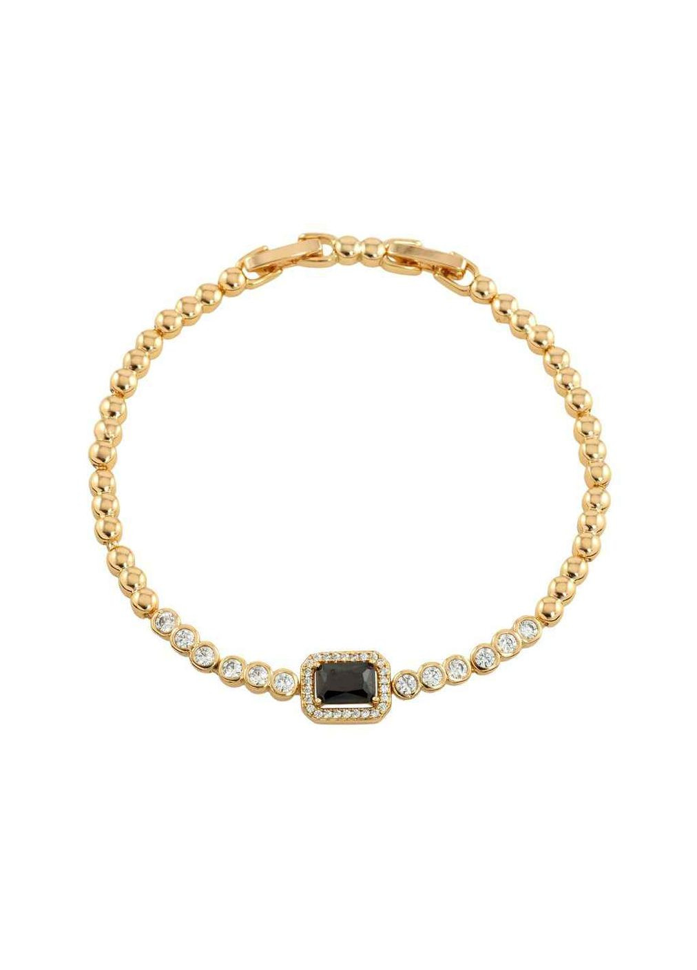 Браслет Позолота 18K "Доріжка цирконію з чорним фіанітом» розмір з замком 17,19см х 3мм (220448) Xuping Jewelry (359437038)