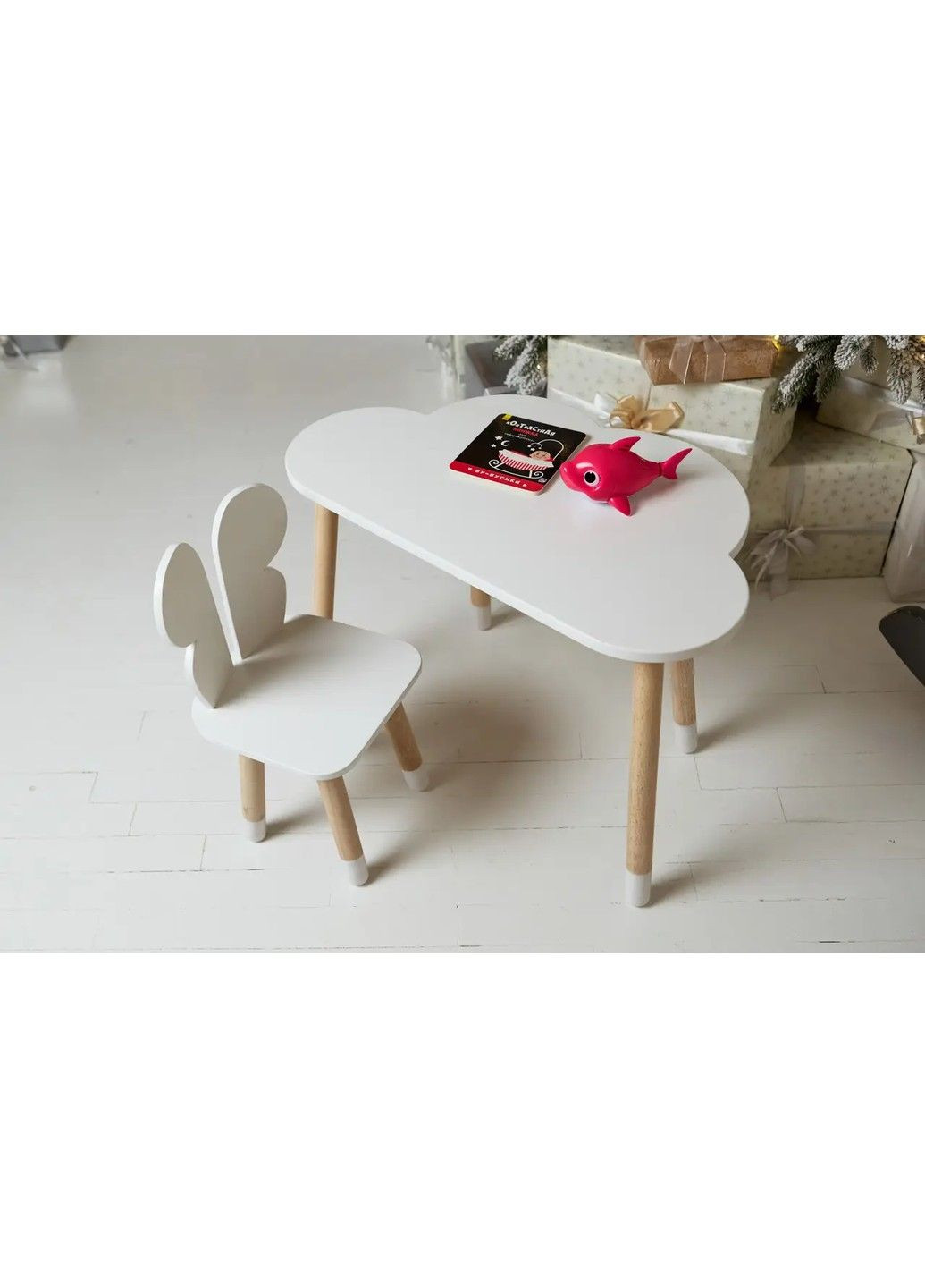 Дитячий столик Хмара та стільчик Метелик білий No Brand (331639998)