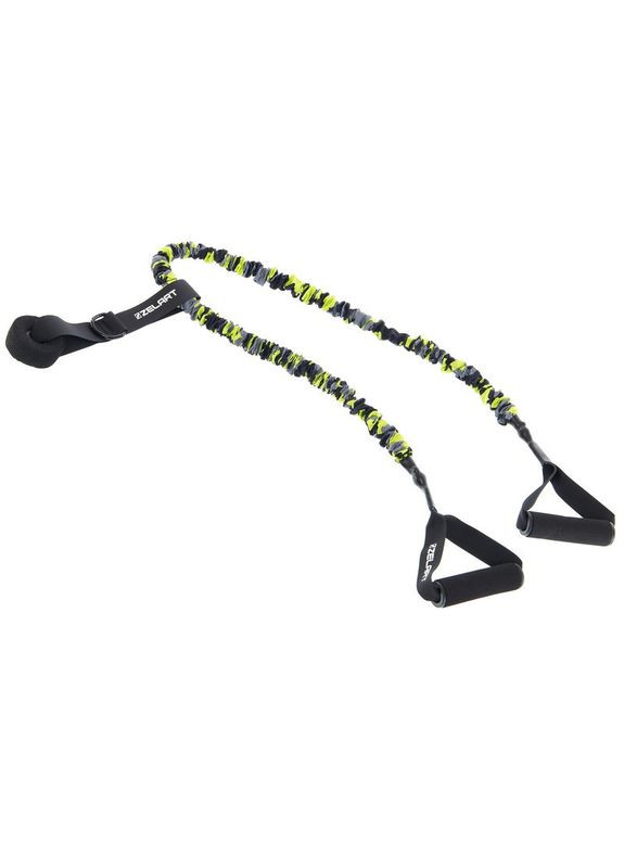 Эспандер трубчатый с ручками в защитном рукаве 45LB (латекс, нейлон, погрузка 20,5 кг ) (FI-7834-45_Желтый) Zelart (354703027)