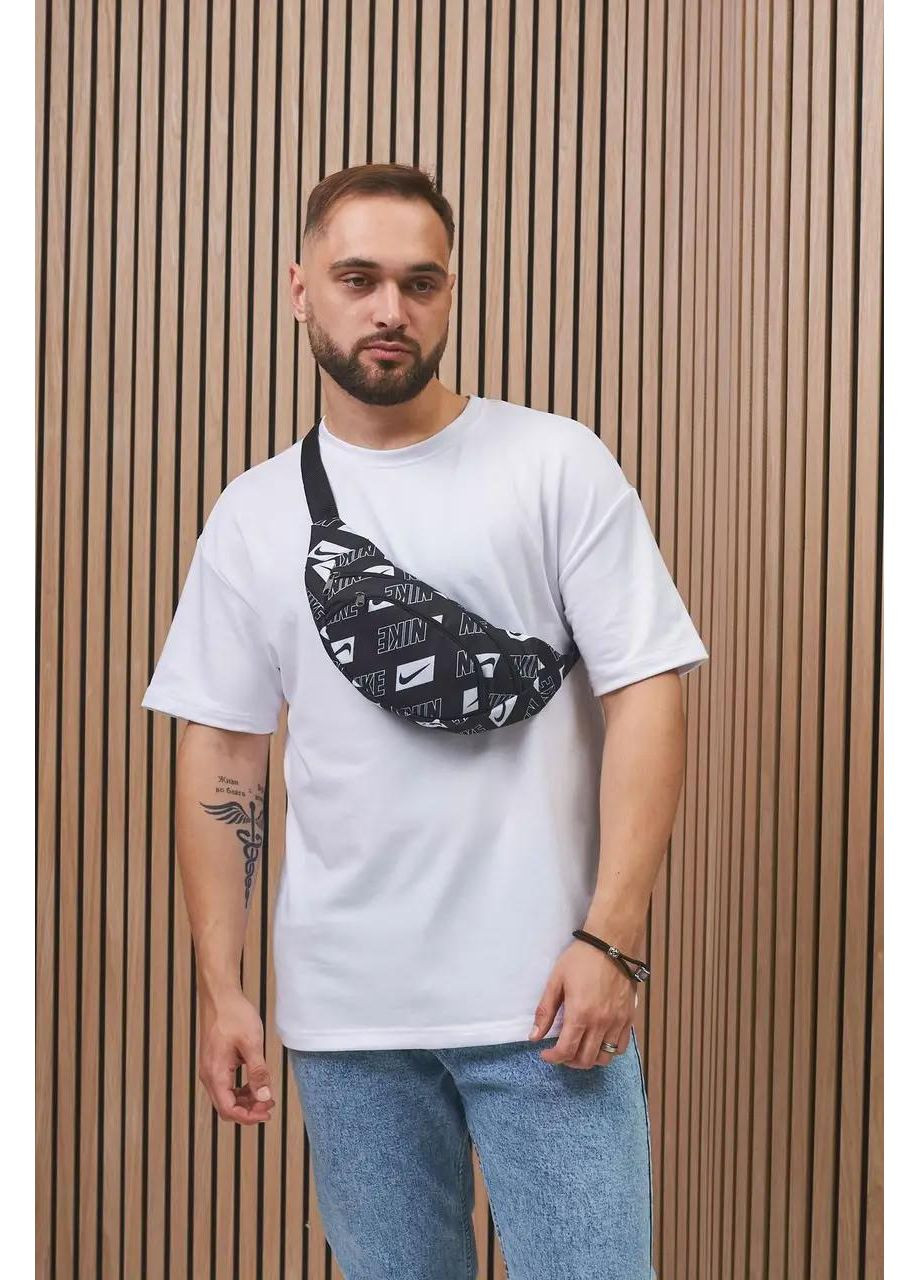 Поясная сумка-бананка мужская - чёрная, лёгкая, повседневная No Brand (365762093)