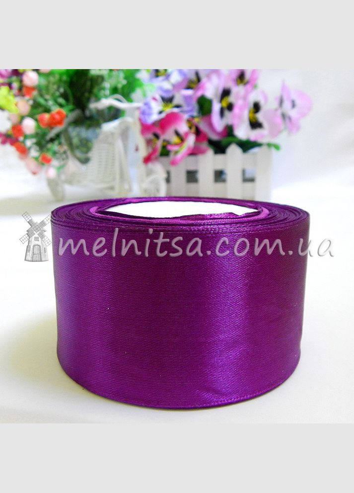 Лента атласная, однотонная, 5 см, №34 фиолетовая No Brand (341730646)