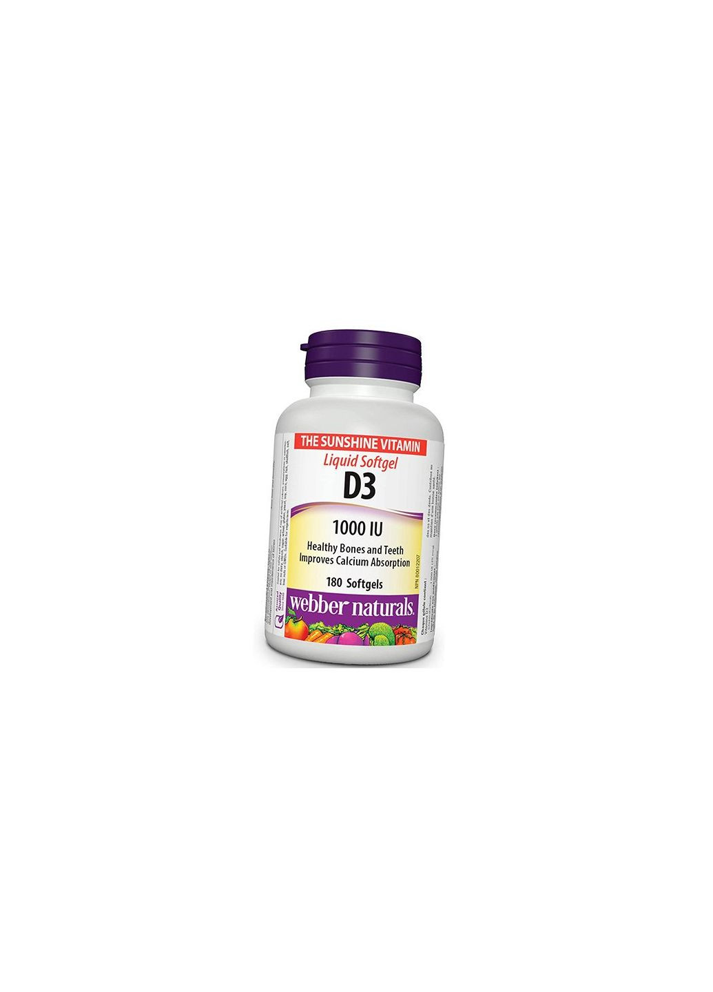 Витамин Д3, Vitamin D3 1000 Softgel, 180гелкапс (36485028) Webber Naturals (293254404)