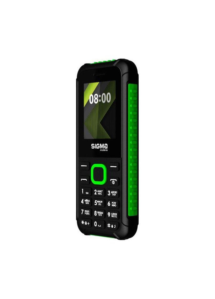 Защищённый Телефон mobile Xstyle 18 Track черный с зеленым Sigma (293346699)