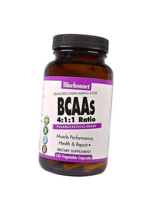 BCAA для мышечной массы, BCAAs 4:1:1, 120вегкапс (28393001) Bluebonnet Nutrition (315481254)