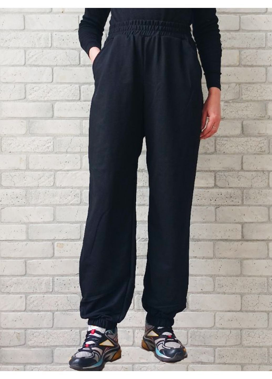 Женские спортивные штаны джоггеры двухнитка синие No Brand (369502927)