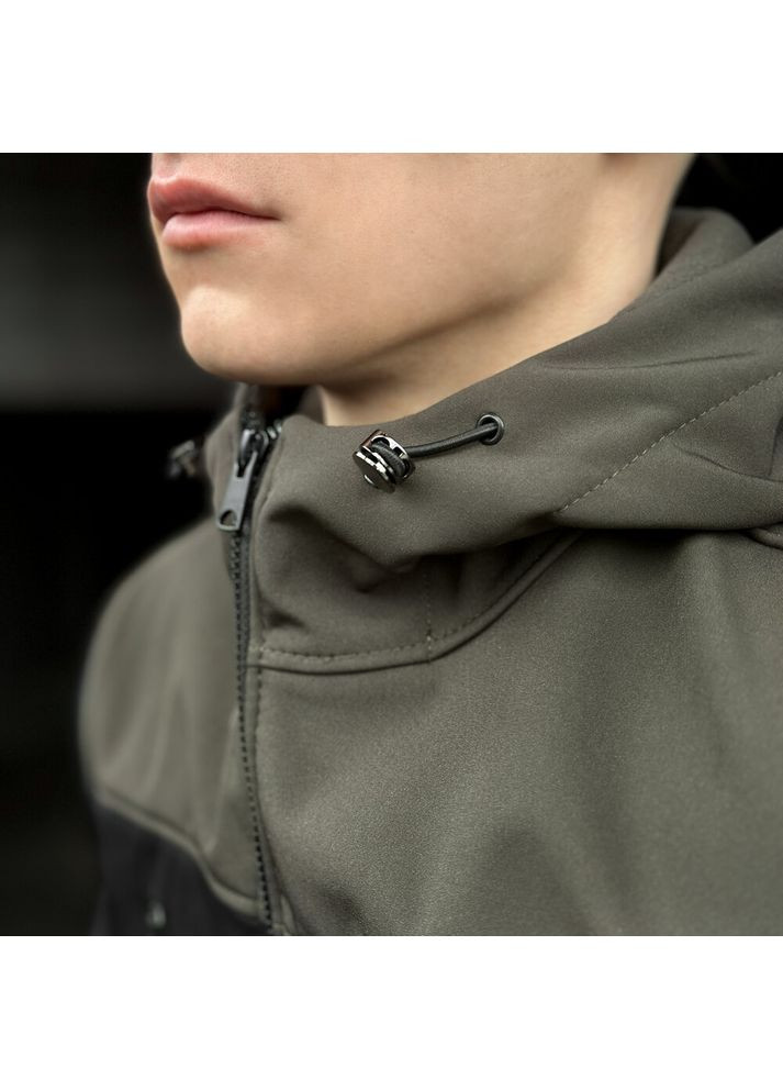 Оливкова (хакі) демісезонна куртка setup чорний-хакі Pobedov