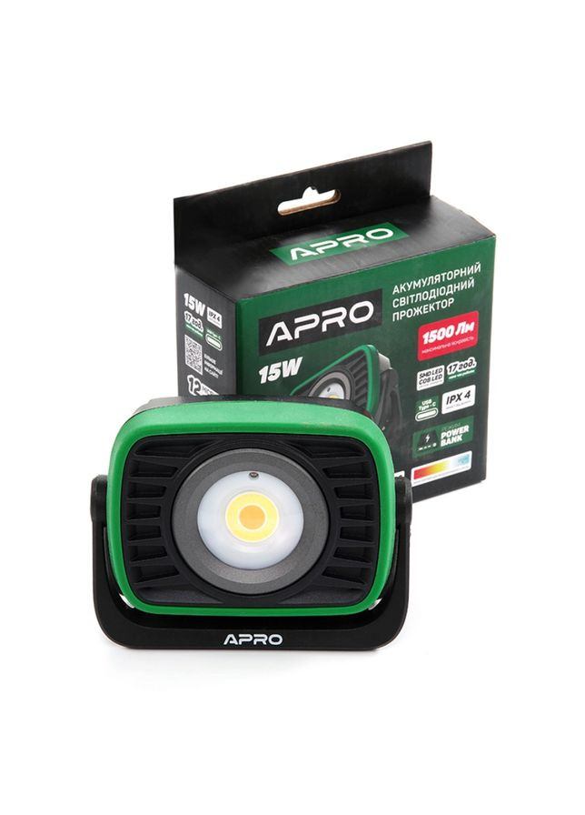 Прожектор аккумуляторный 15Вт x 1500Лм (900522) Apro (349819382)
