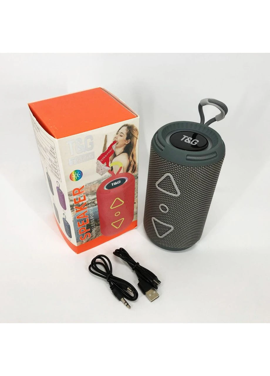Bluetooth колонка портативна TG656 FM-радіо, гучна блютуз-колонка, Колонка для вечірки. Колір: сірий T&G (359429535)