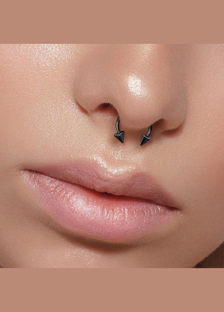 Циркуляр (підкова) зі сталі з шипами HTM02-140855 сережка для септума носа, ХЕЛІКС вуха, трагус, брови, губи, пупка, сосків Spikes (333342218)