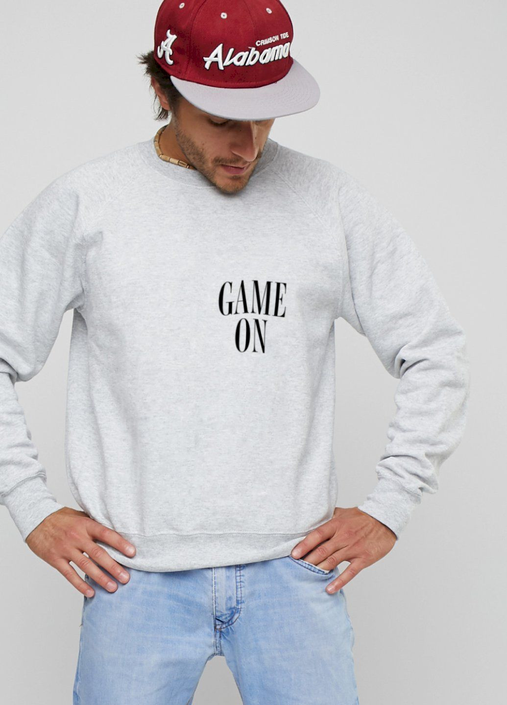 Сірий світшот чоловічий сірий "game on" YAPPI малюнок (303773020)