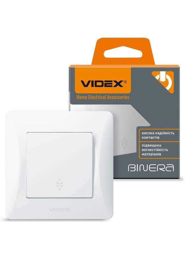 Прохідний вимикач з підвищеною вогнетривкістю BINERA VF-BNSW1P-W Videx (282312827)