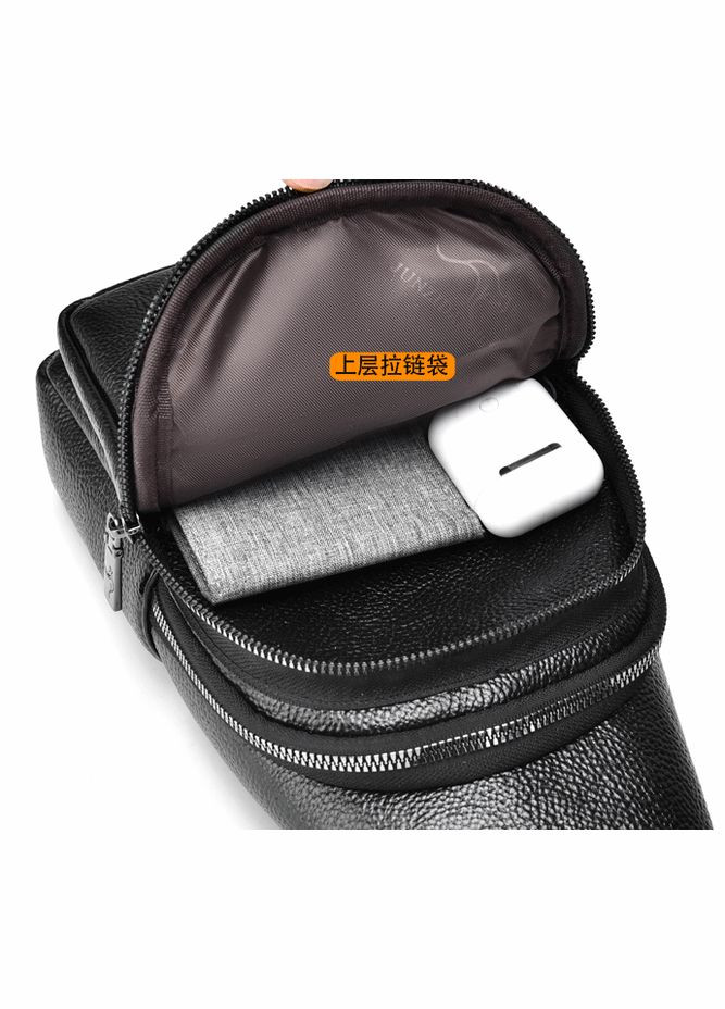 Чоловіча сумка-слінг на груди з м'якою екошкірою та металевою фурнітурою коричнева (sku_1692К) No Brand (346078167)