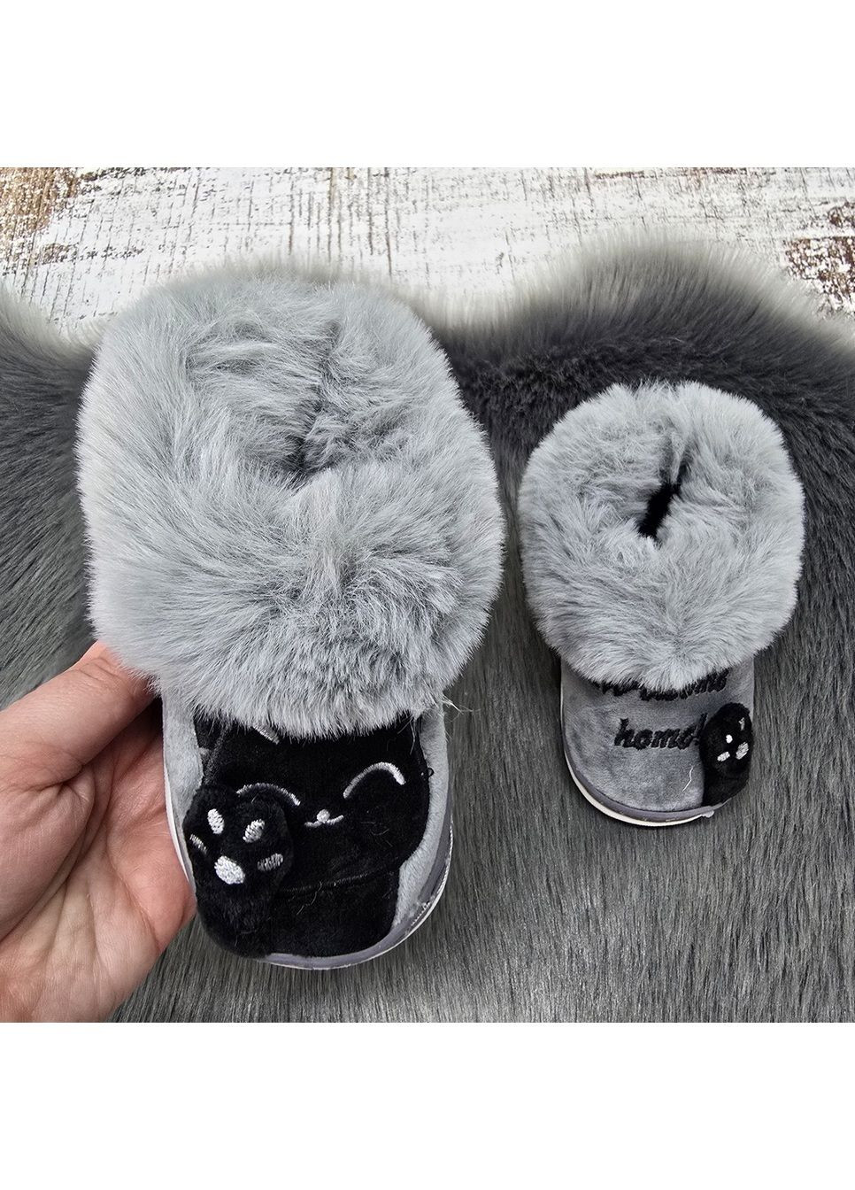 Серые тапочки чуни детские серые с черным закрытые с задником Lion