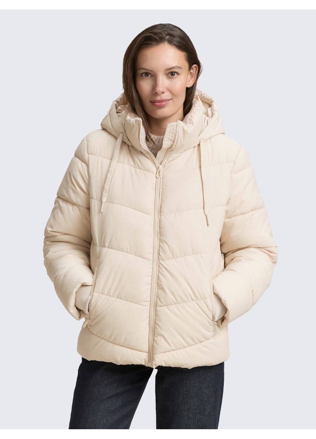 Бежевая демисезонная куртка Tom Tailor