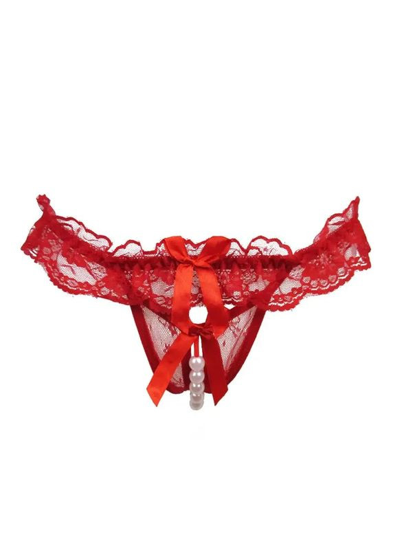 Стринги женские с бусинками прозрачные. Трусики с бусинками женские с бантом. No Brand (370975754)