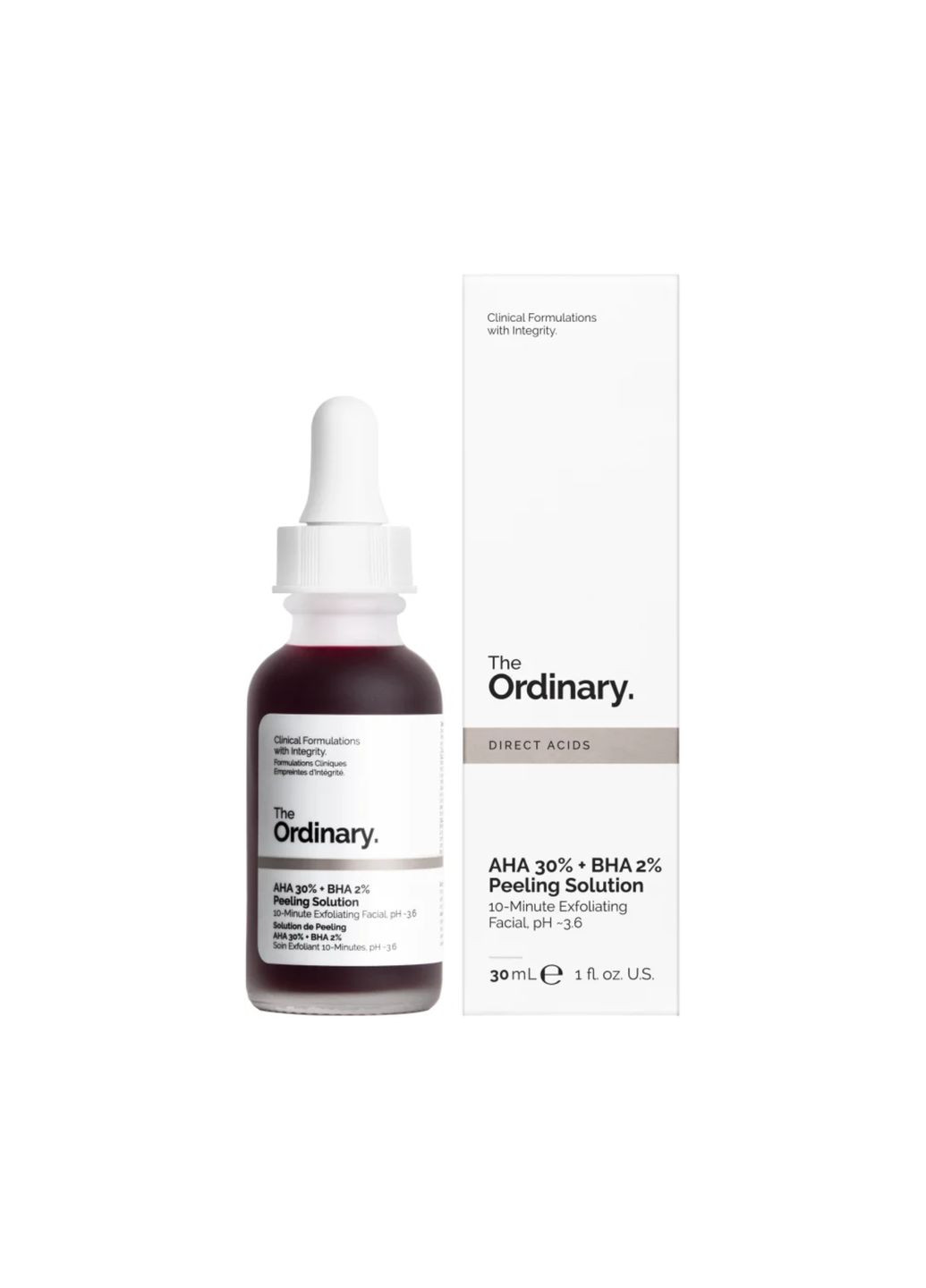Кислотный пилинг для лица - AHA 30% + BHA 2% Peeling Solution - 30 мл The Ordinary (369927195)