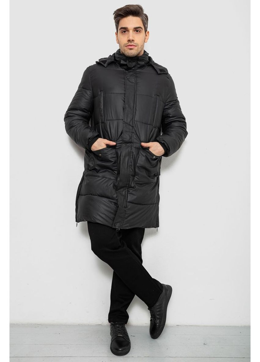 Черная зимняя куртка мужская зимняя удлиненная,, 244rh76-30 Ager