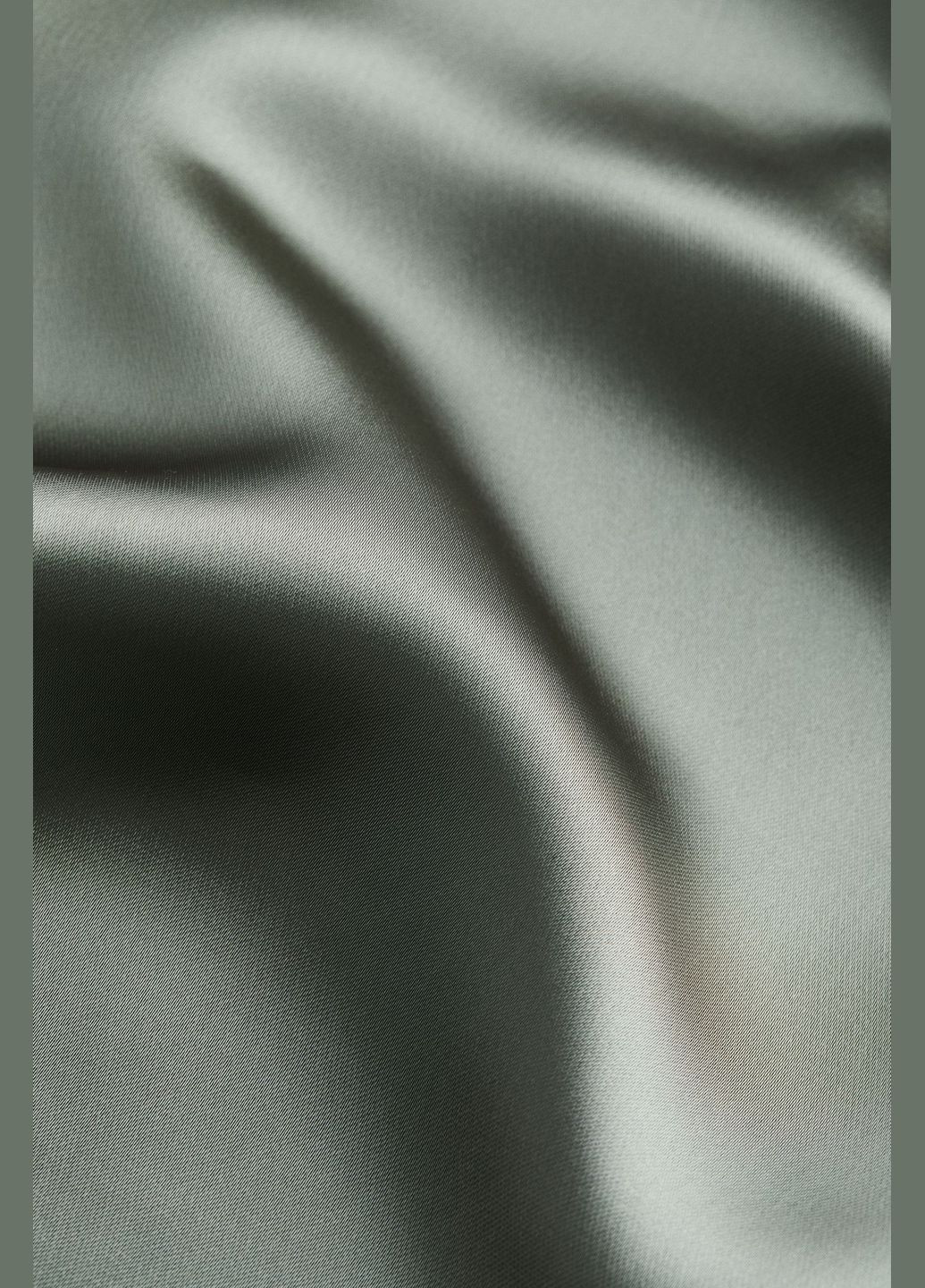 Оливковая однотонная юбка атласная H&M