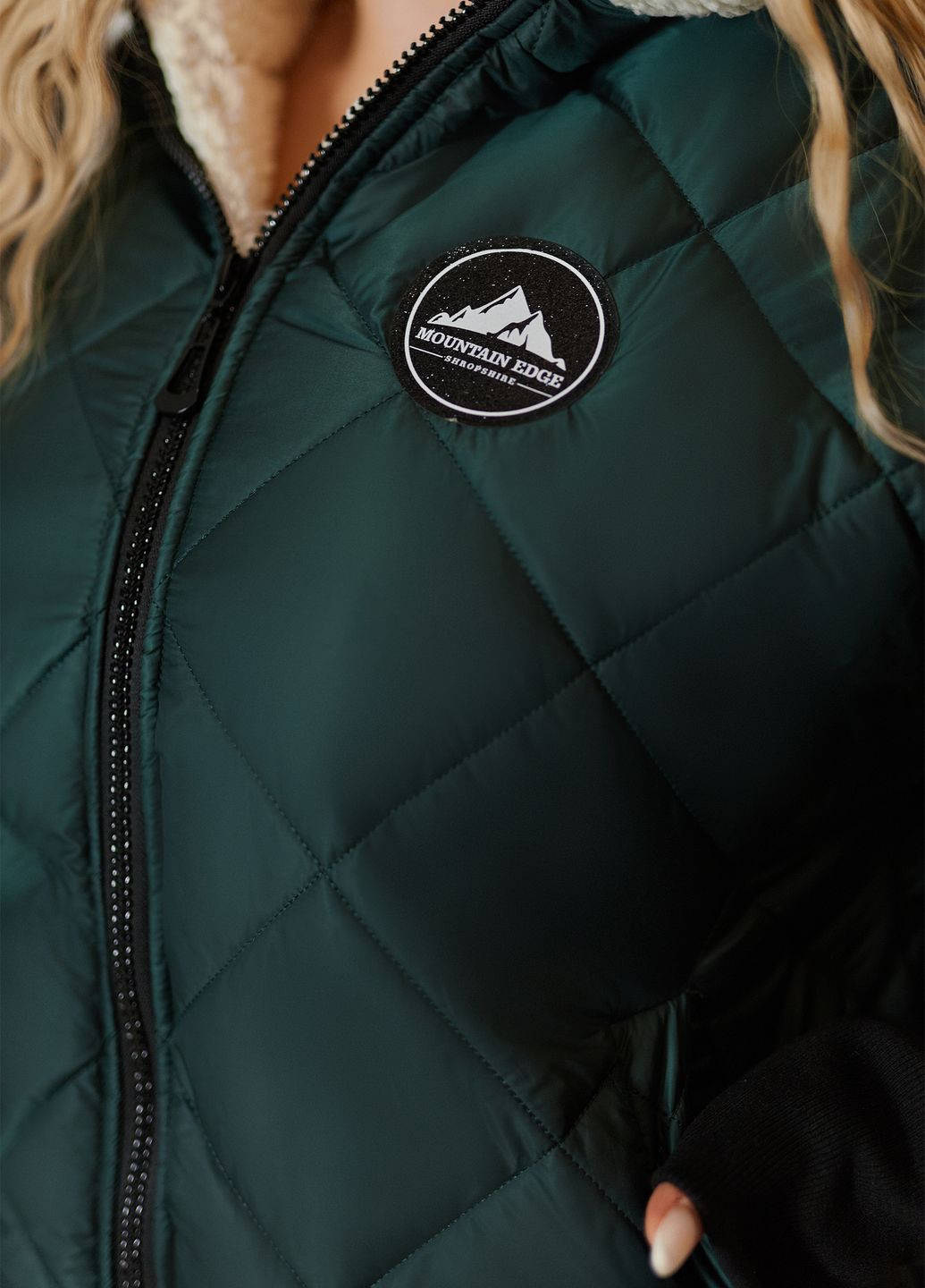 Смарагдова зимня зимова куртка з хутром No Brand