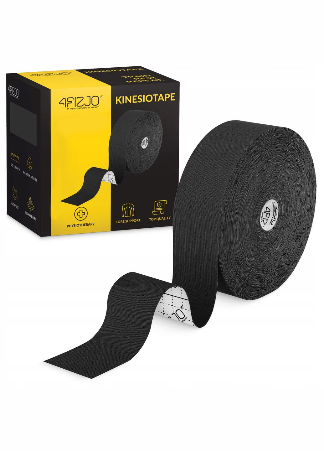 Лента кинезиологическая (кинезио тейп) 5 см x 31 м Black () 4FIZJO P-5905973405522 (346122803)