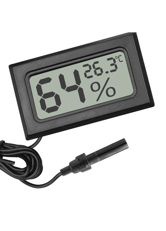 Цифровий термометр-гігрометр Elonipac LCD із датчиком на кабелі 200 см Kruger Meier (368720267)