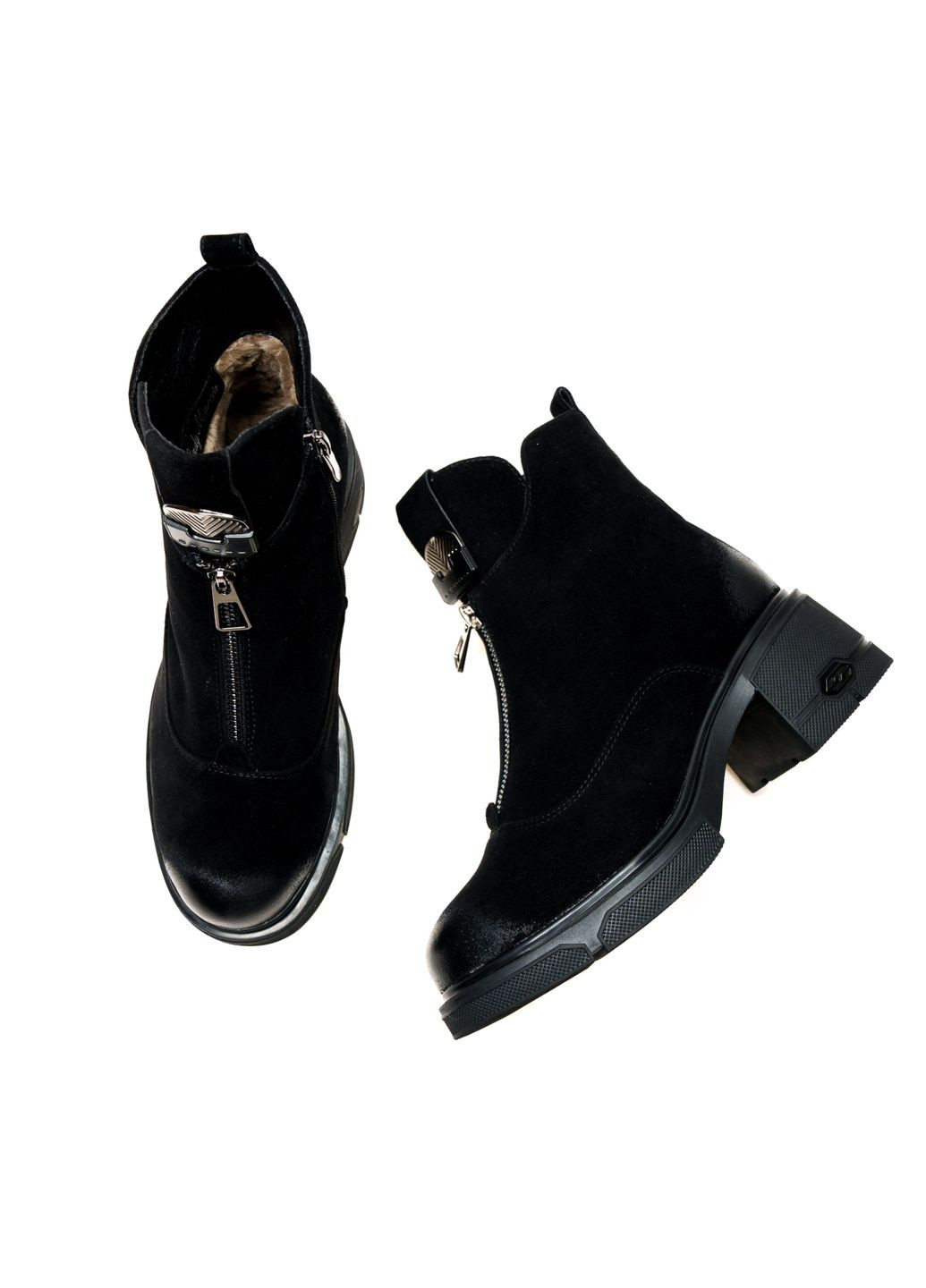 Зимние ботинки 01237 черные Lady Marcia из натуральной замши