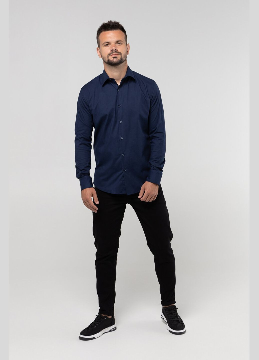 Темно-синяя повседневный рубашка Redpolo