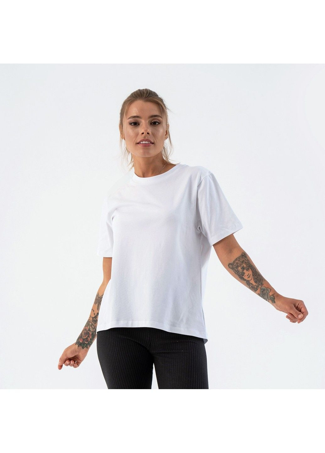 Белая летняя женская базовая футболка basic белая Teamv