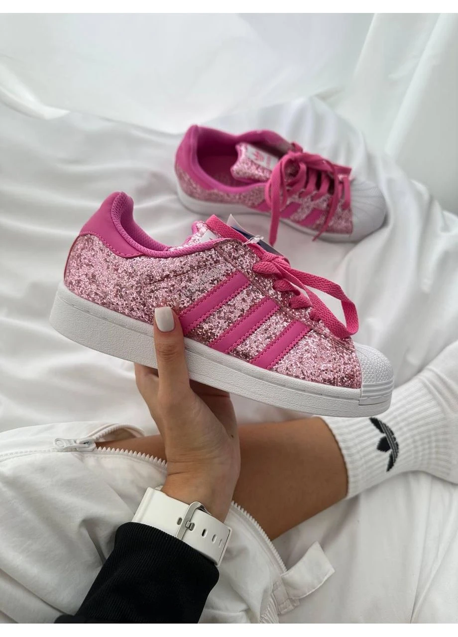 Розовые демисезонные кроссовки мужские adidas superstar barbie pink адидас суперстар розовые No Brand