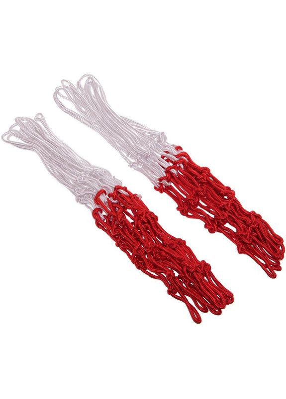 Сетка баскетбольная MK (полипропилен, белый-красный, компл. 2шт) (C-7522) SP-Sport (361438904)