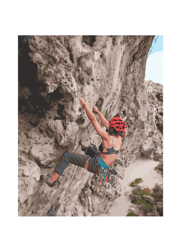 Картина за номерами для дорослих Альпіністка в горах акрилова для дому см Strateg (362435138)