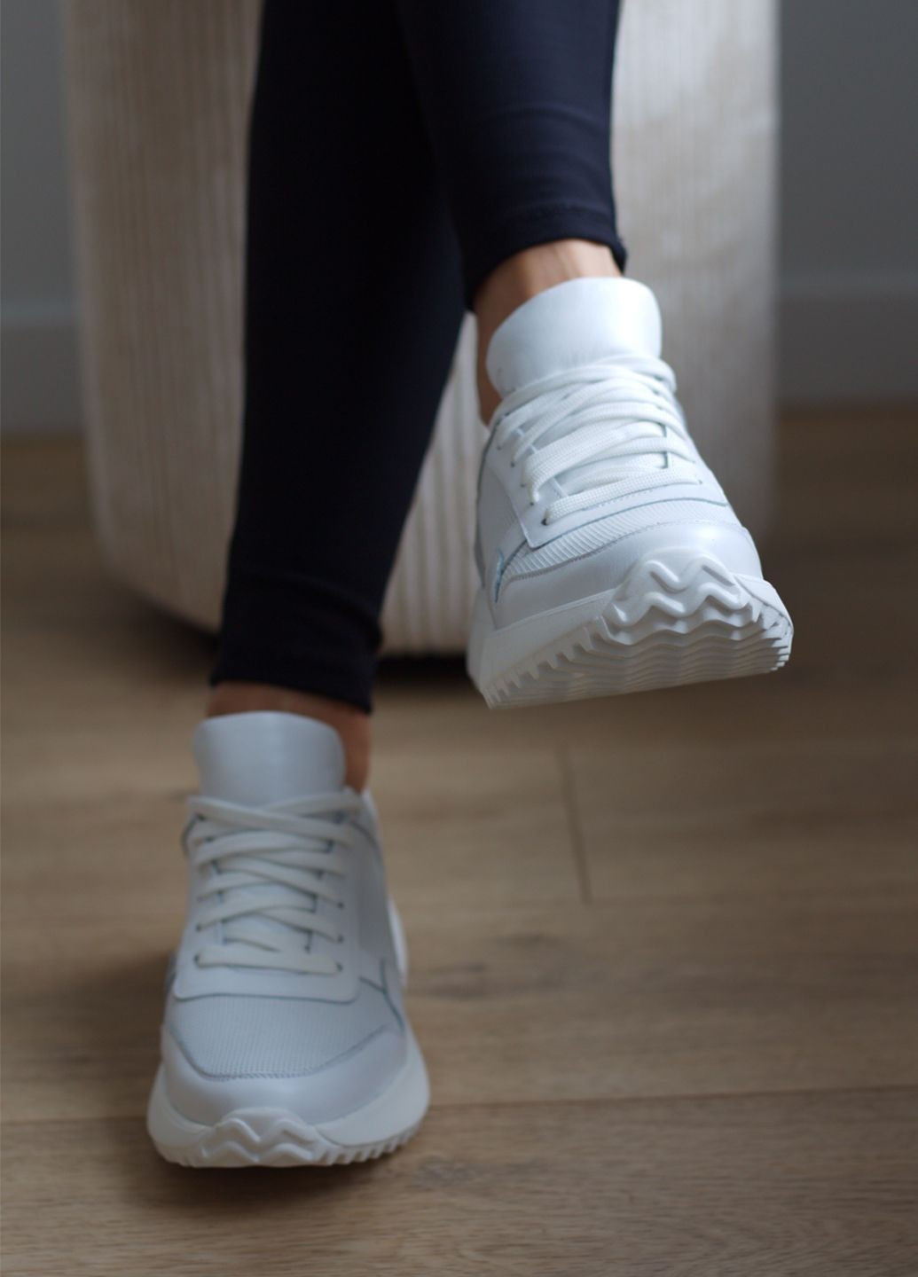 Кроссовки женские из натуральной кожи Zlett 3827 белые демисезоны (364847507)