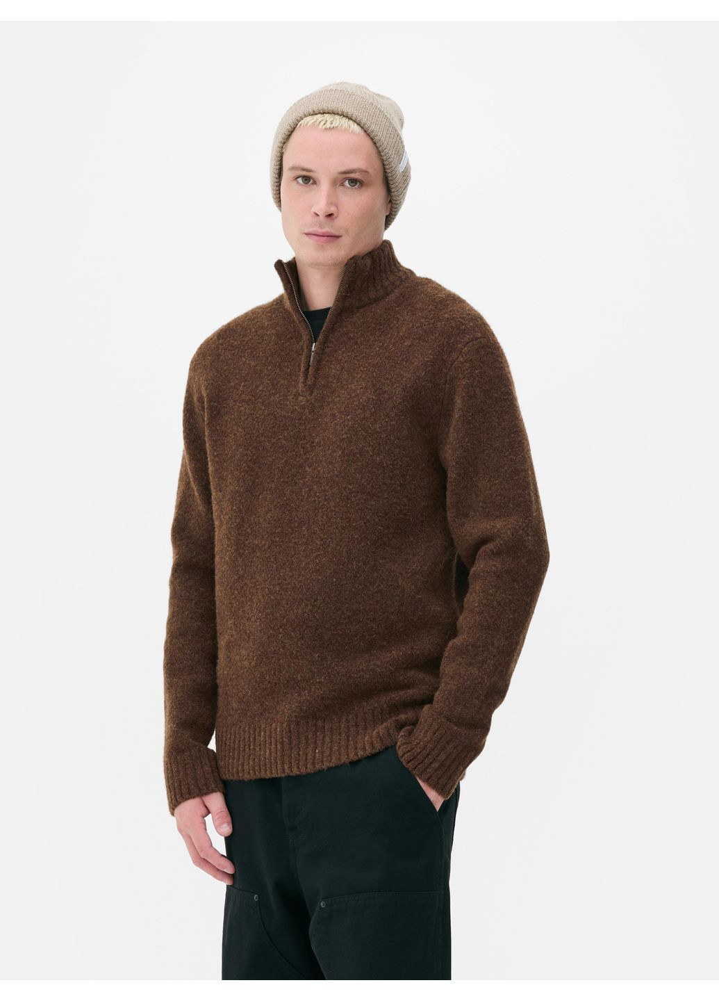 Коричневый свитер зима,коричневый, Primark